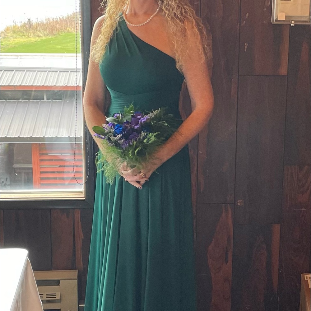Beautiful hunter green evening gown